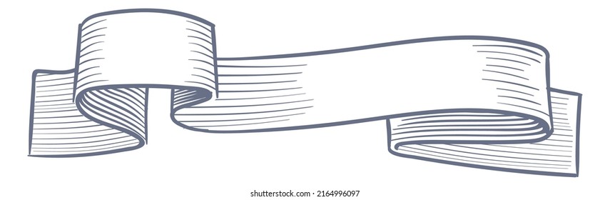 Retro ribbon header. Decorative template. Banner sketch