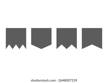 Retro ribbon. Icon on white background. Curved textile symbol. Flat vector isolated banner