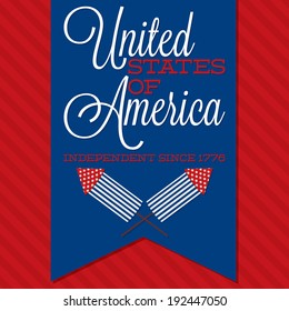 Retro ribbon Independence Day card in vector format.