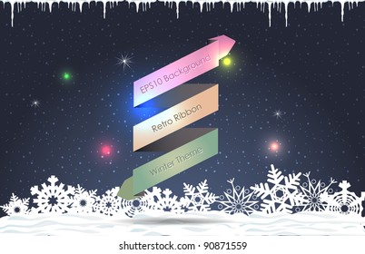 Retro Ribbon Vector Background