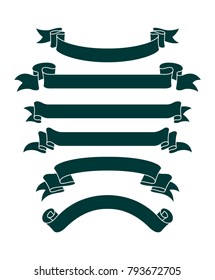 retro ribbon vector graphic element collection