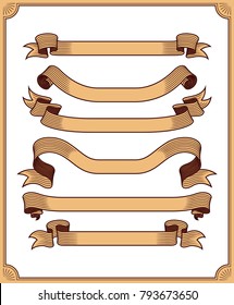 retro ribbon vector graphic element collection