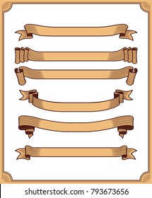 retro ribbon vector graphic element collection