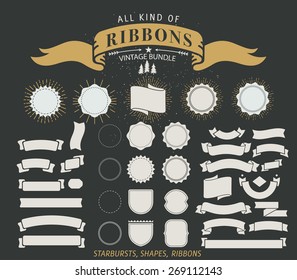 Retro Ribbons with Grunge Background - Designers Collection