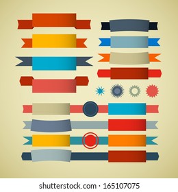 Retro Ribbons, Labels, Tags Set