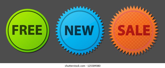 Retro ribbons and labels. Vector illustration.