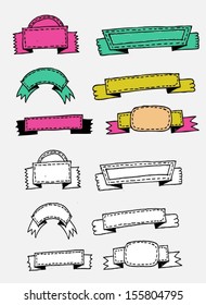 retro ribbons and labels Vector illustration