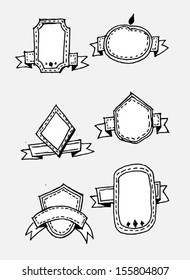 retro ribbons and labels Vector illustration