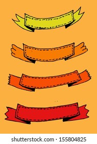 retro ribbons and labels Vector illustration