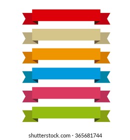 Retro ribbons or loops in differents colors for write text inside