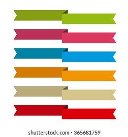 Retro ribbons or loops in differents colors for write text inside.