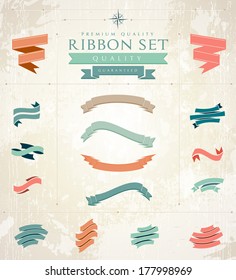 Retro ribbons set