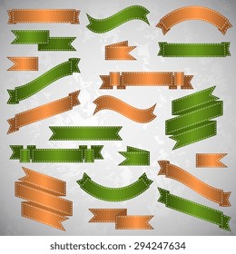Retro Ribbons Set. Vector Illustration.