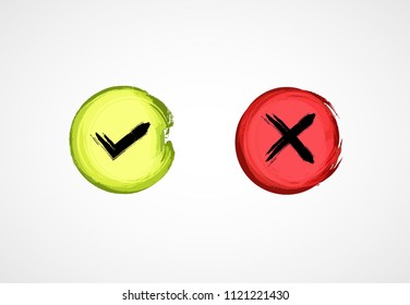 retro right wrong signs, design element