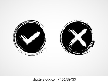 retro right wrong signs, design element