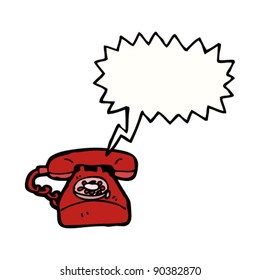 retro ringing red telephone cartoon