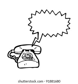 caricatura de teléfono de llamada retro