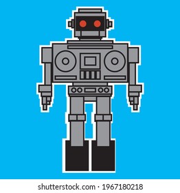 Retro Robot Boom Box vector