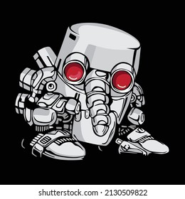 Ilustración del vector del robot retro