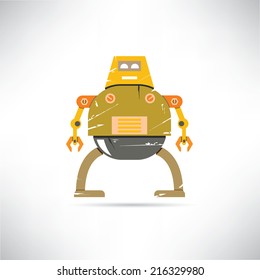 retro robot, grunge robot