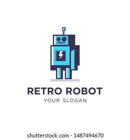 Retro Robot Logo Design Template