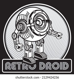 Retro Robot Mascot in Droid Character Design 