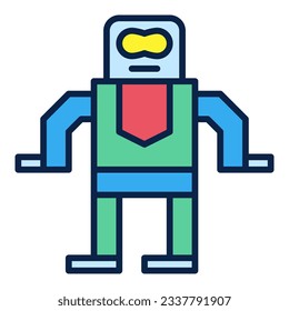 Retro Robot vector concept colored modern icon or sign