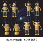 Retro Robots Vector