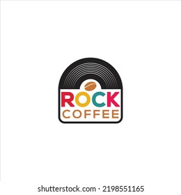 Retro Rock Coffee Logo Vector Template