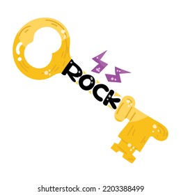A retro rock key flat sticker