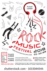 Retro rock music festival poster 2018