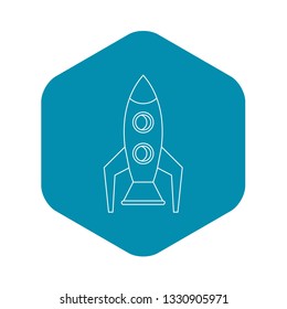 Retro rocket icon. Outline illustration of retro rocket vector icon for web