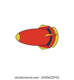 Retro rocket launch for space or science academy logo