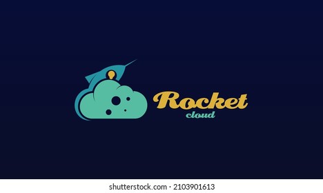 Retro Rocket Logo Design Concept Vector. Spacecraft Logo Design Template