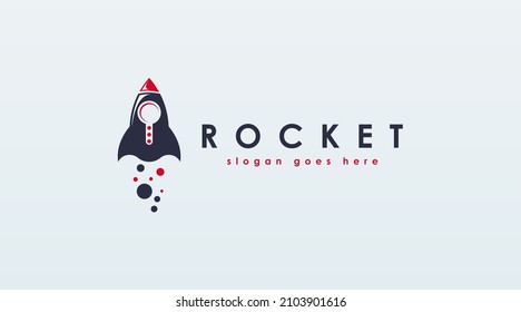 Retro Rocket Logo Design Concept Vector. Spacecraft Logo Design Template