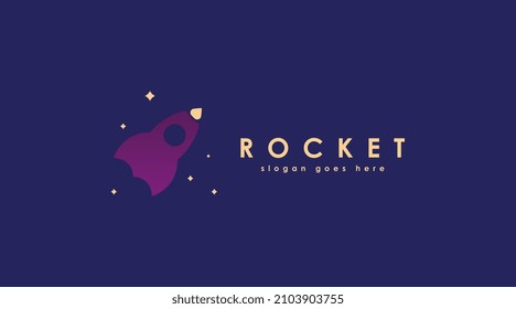 Retro Rocket Logo Design Concept Vector. Spacecraft Logo Design Template