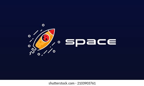 Retro Rocket Logo Design Concept Vector. Spacecraft Logo Design Template