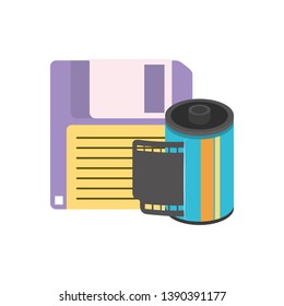 retro roll photographic and floppy ninetys