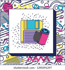 retro roll photographic and floppy ninetys