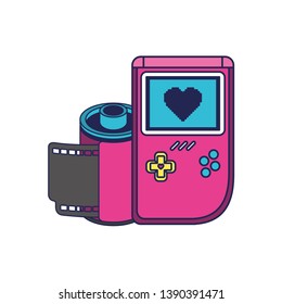 retro roll photographic and handle video game ninetys