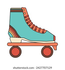 Retro roller skate isolated on white background