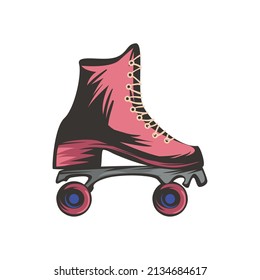 retro roller skate over white