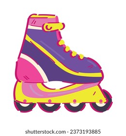 Retro roller skate shoe on white background