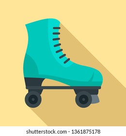 Retro roller skates icon. Flat illustration of retro roller skates vector icon for web design