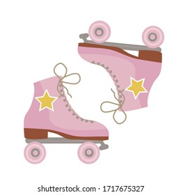 Retro roller skates icon hipster style. Modern vintage. Vector illustration
