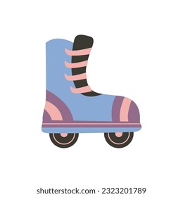 Retro roller Skates. Nostalgic 70s-90s vibes for retro sticker, patches and badges. Isolated vector element