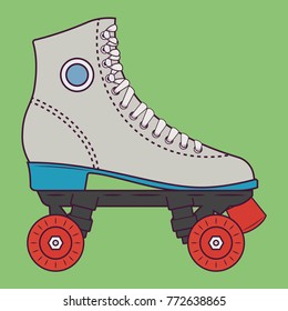 Retro Roller Skates Vector Illustration