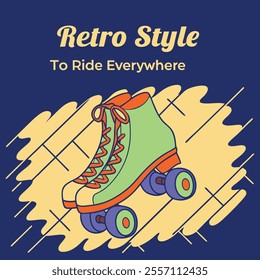 Retro Roller Skates Vintage T-Shirt Design