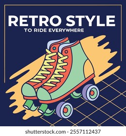 Retro Roller Skates Vintage T-Shirt Design