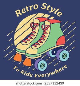 Retro Roller Skates Vintage T-Shirt Design